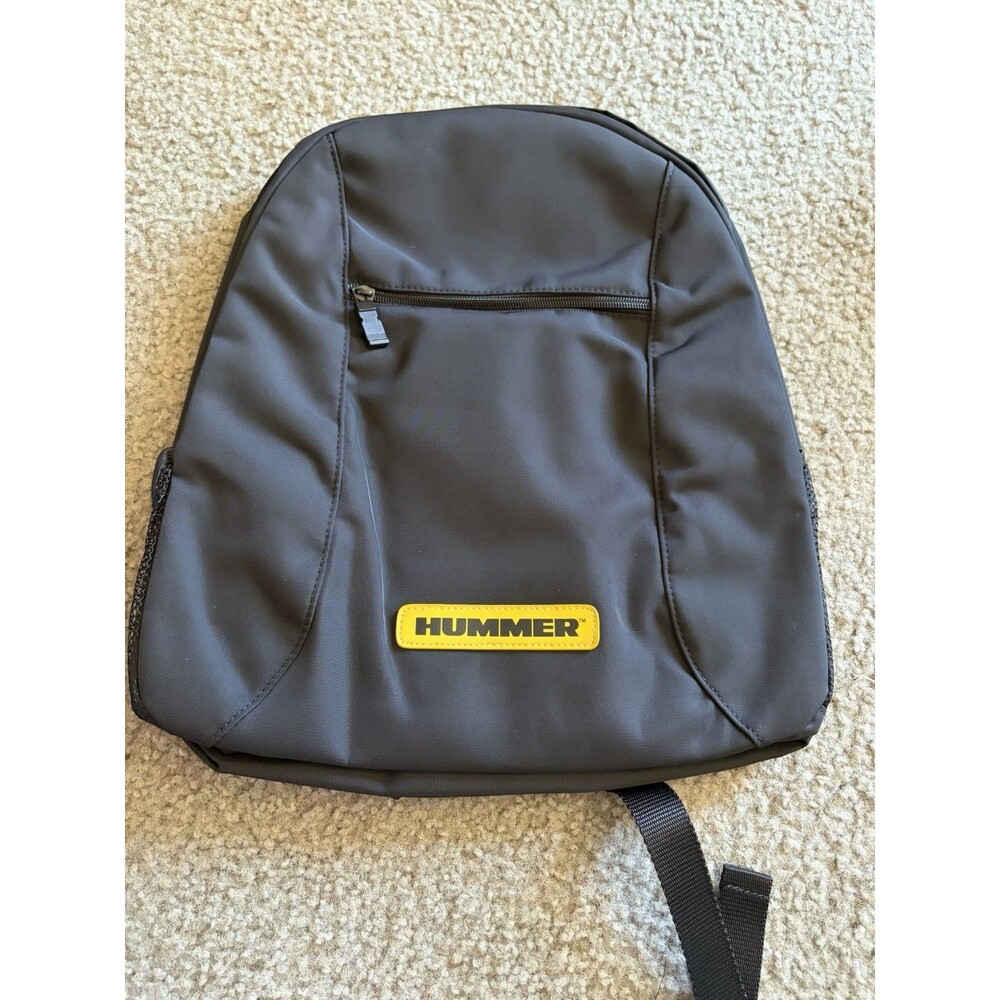 **HTF** VINTAGE "HUMMER" BLACK BACKPACK with ICONIC YELLOW LOGO